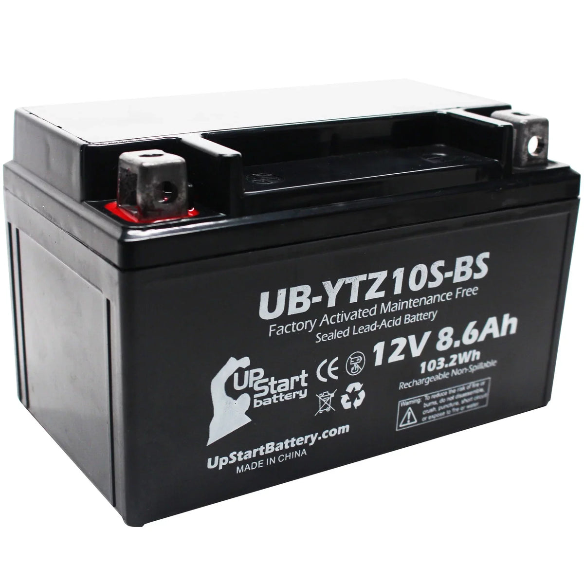 2-Pack UpStart Battery Replacement 2011 Yamaha -R1 1000CC Factory Activated, Maintenance Free, Motorcycle Battery - 12V, 8.6Ah, -YTZ10S-