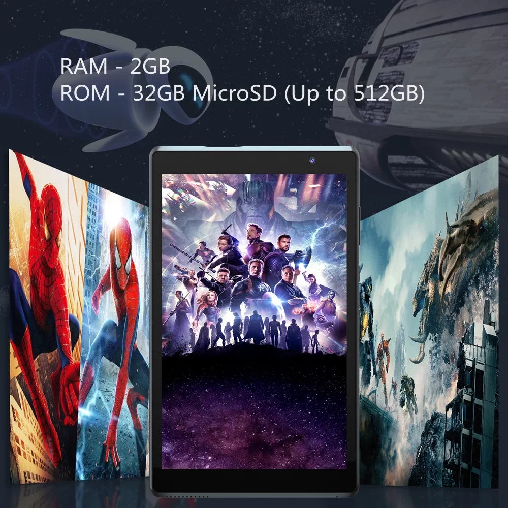 Tablet, 8 inch Android 11 Tablets RAM2GB+ROM32GB Quad Core Tablet,  Screen, 8.0  Camera, Wi-Fi, Bluetooth, ,  Tablet  Black