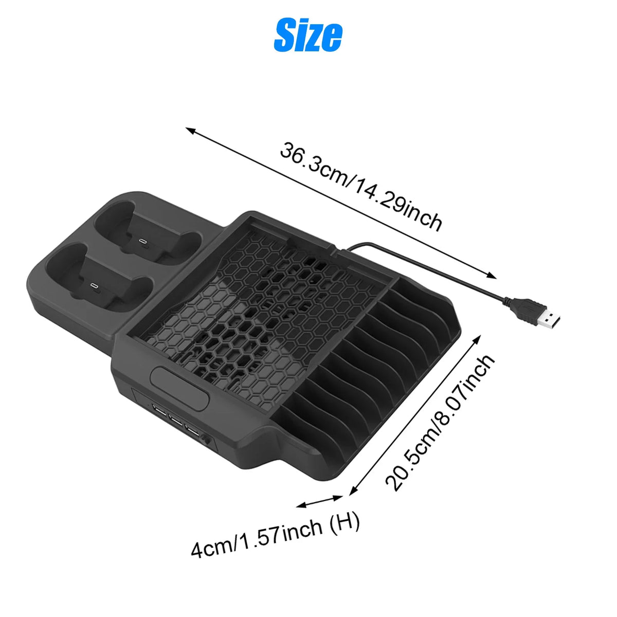 Vertical Stand Fit for Xbox Series X/S with 2 Cooling Fans, EEEkit Dual Controller Fast Charging Dock Station Fit for Xbox Series S/X with 3  Ports, 11 Game Disc Slots