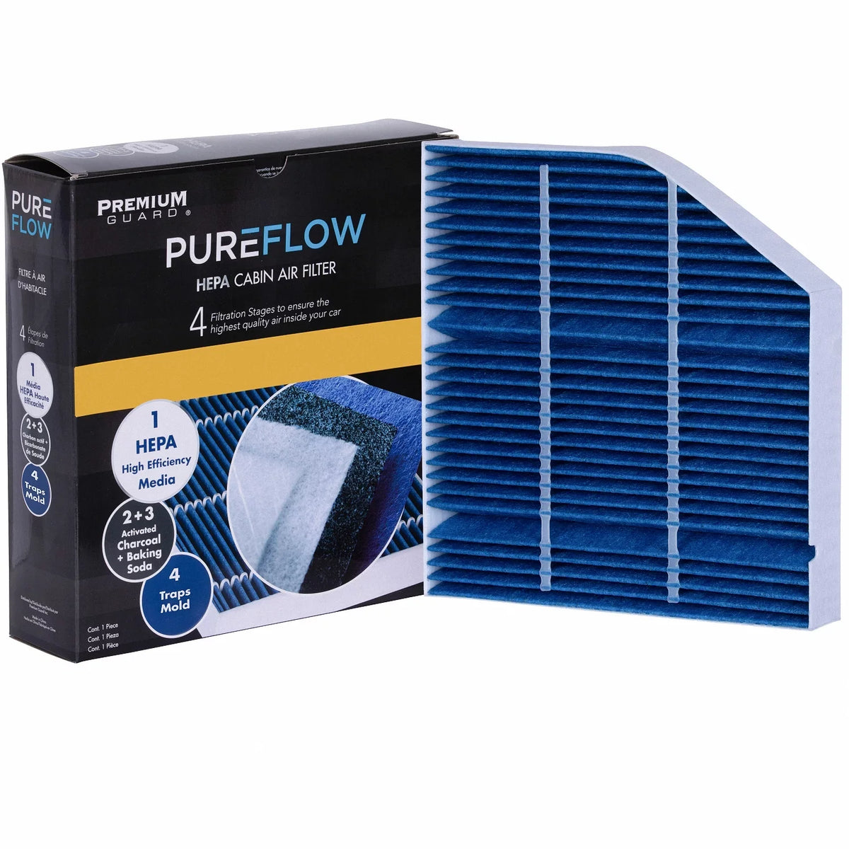 PureFlow  Cabin Air Filter PC99241HX | Fits 2015-21 Mercedes-Benz C300, C400, 2016-22 GLC300, 2020-22 GLE350, GLE450, GLE580, 2017-18 E300, 2020-22 GLS450, 2017-22 C43 , 2017-22 GLC43