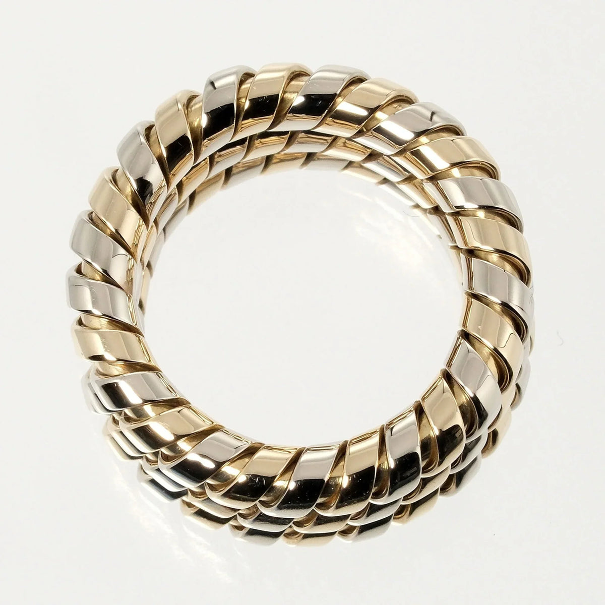 Pre-Owned Bulgari  Tubogas 3-row No. 9 Ring 14.53g K18   Yellow Gold White (Good)