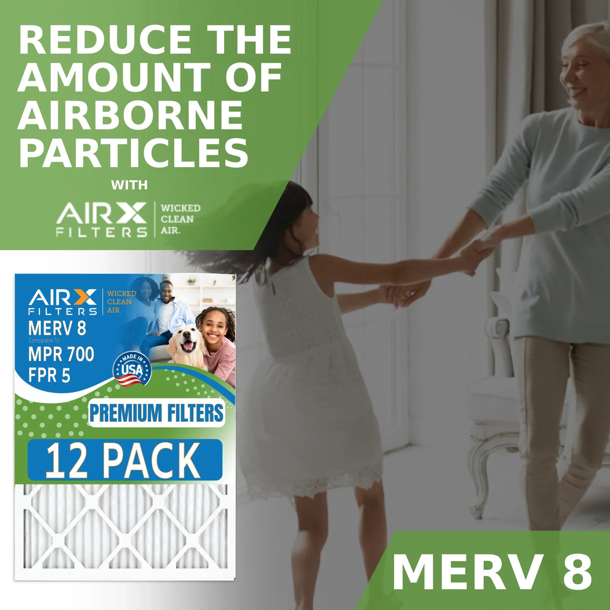12x30x1 Air Filter  8 Rating, 12 Pack of Furnace Filters Comparable to  700 &  5 - Made in  by     .