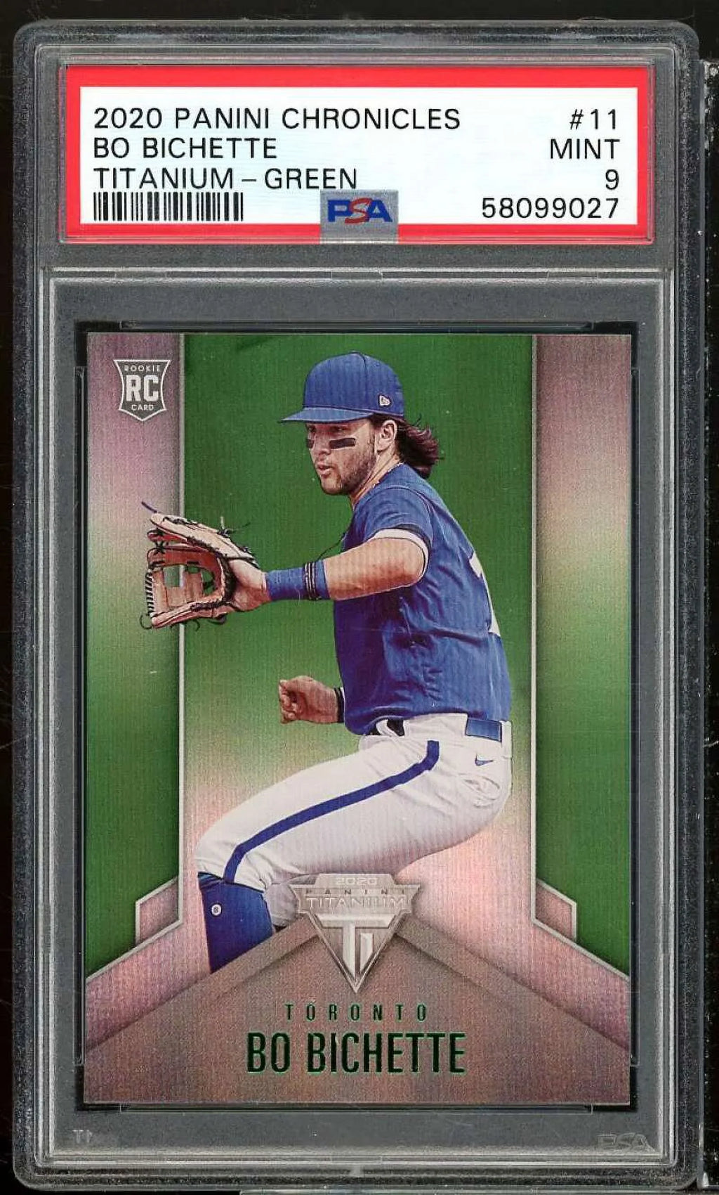 Bo Bichette Rookie Card 2020 Panini Chronicles Titanium Green #11  9
