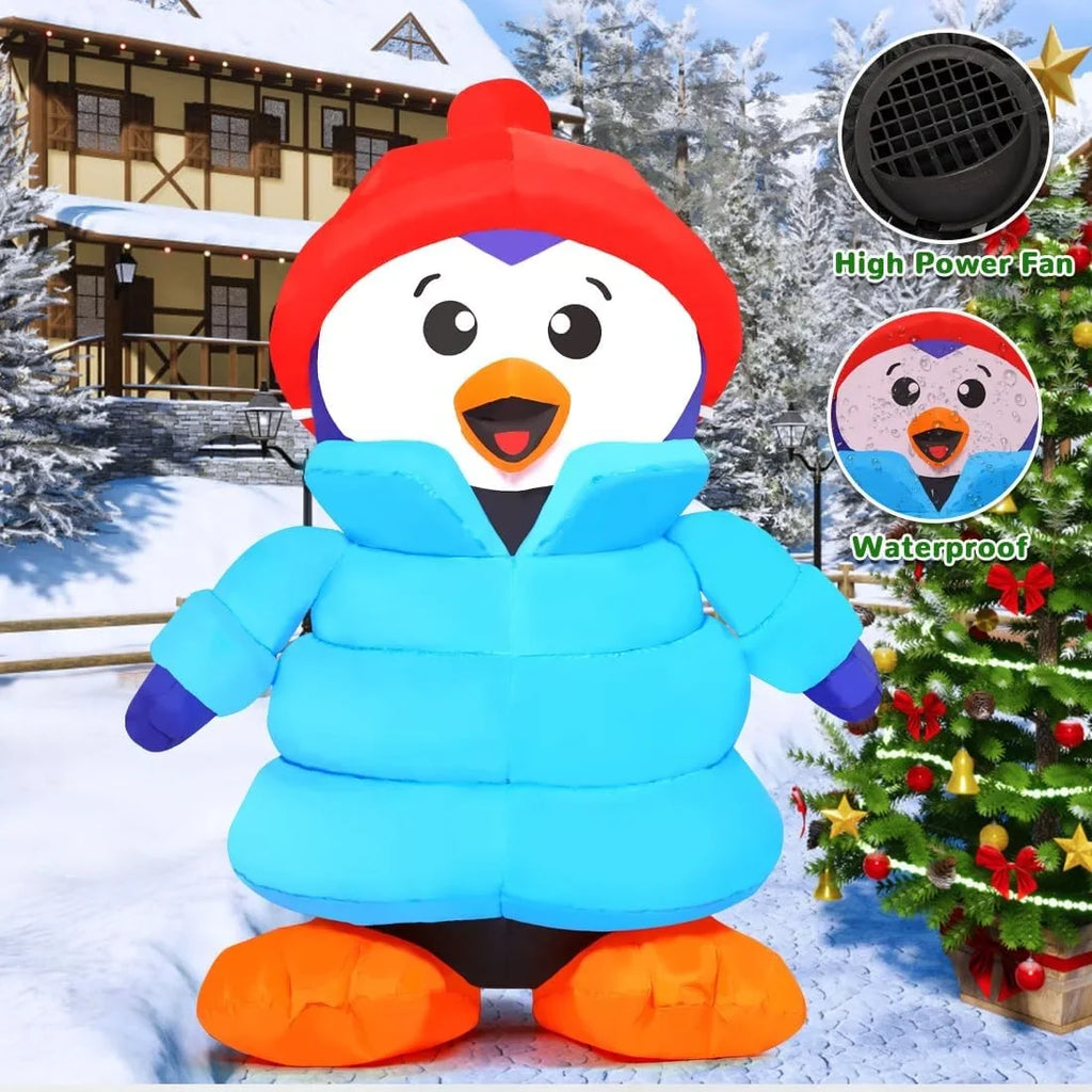 Christmas Inflatable 6  Christmas Decorations Penguin with Hat, Outdoor Penguin Decorations with  Lights, Inflatable Penguin Christmas Outdoor Inflatable Decorations Clearance for Xmas