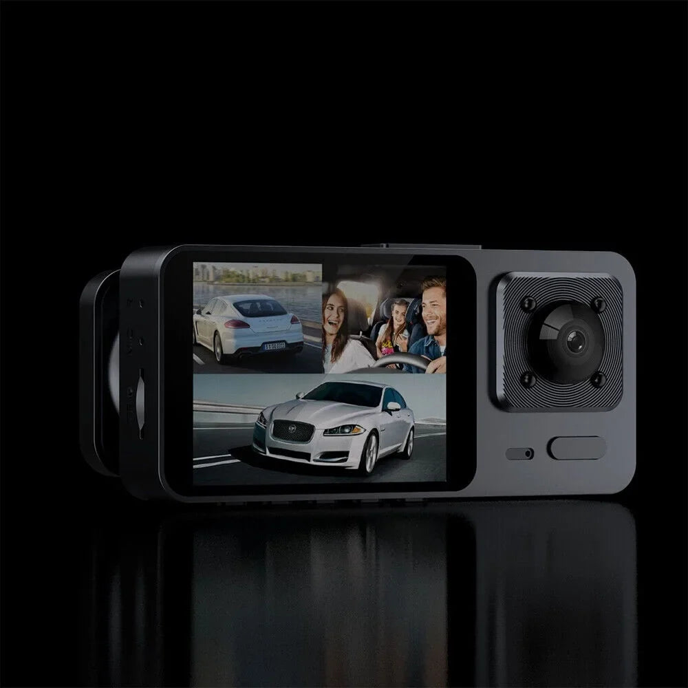 Paddsun Car Dual Lens Dash Camera Cam  1080P Front/Rear/Inside Video Recorder G-Sensor