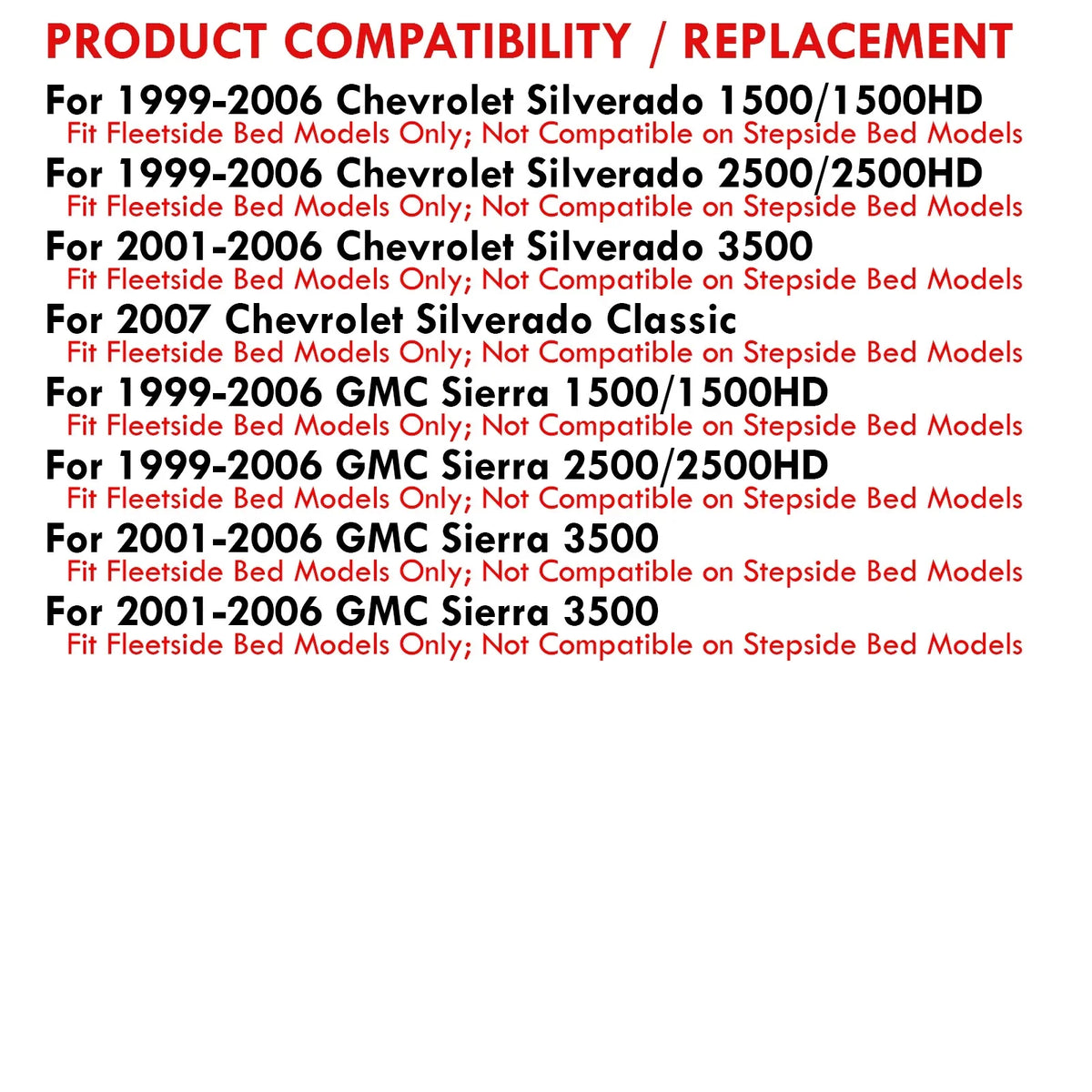 Distributors Smoked Lens Black Housing  Tail Lights Brake Stop Signal Driving Lamps Pair Compatible/Replacement For Chevy Silverado  Sierra Fleetside 1999 2000 2001 2002 2003 2004 2005 2006