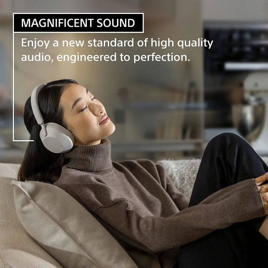 Sony -1000XM5 Wireless Noise Canceling Headphones (Silver) Pro Stand Kit