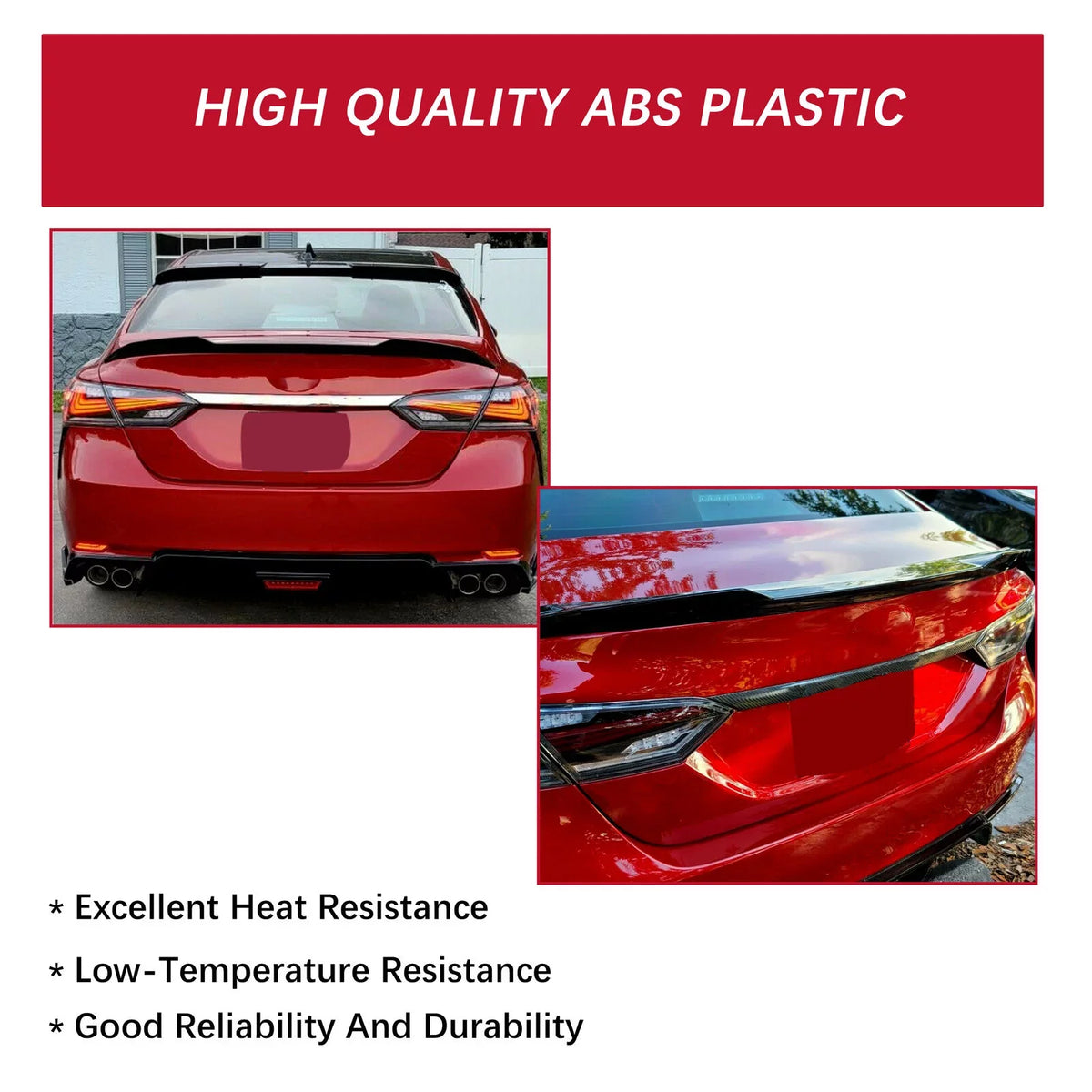 Kojem Rear Trunk Spoiler Lid Wing for 2018-2021 Toyota Camry     M4 Style 19 20 Glossy Black