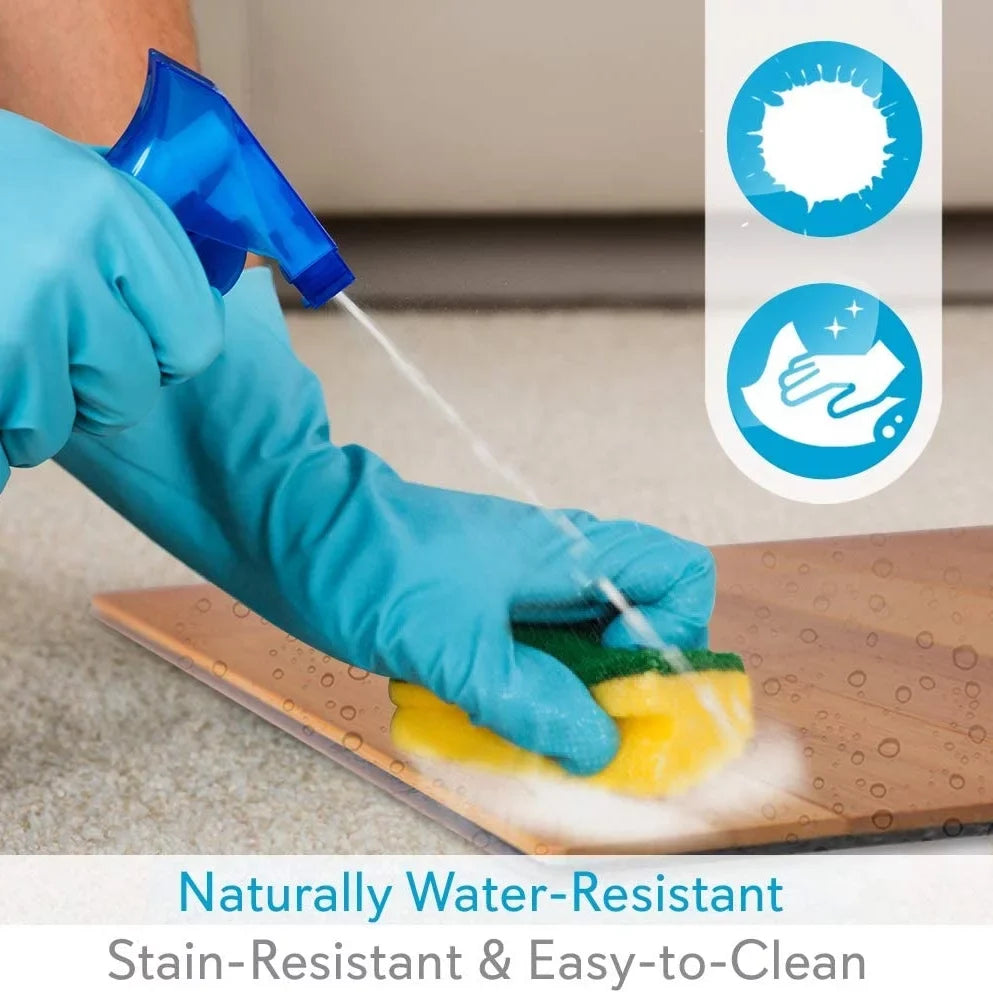 SereneLife SLFBMT20 Fold Up Non Slip Natural Bamboo Bath Floor Mat