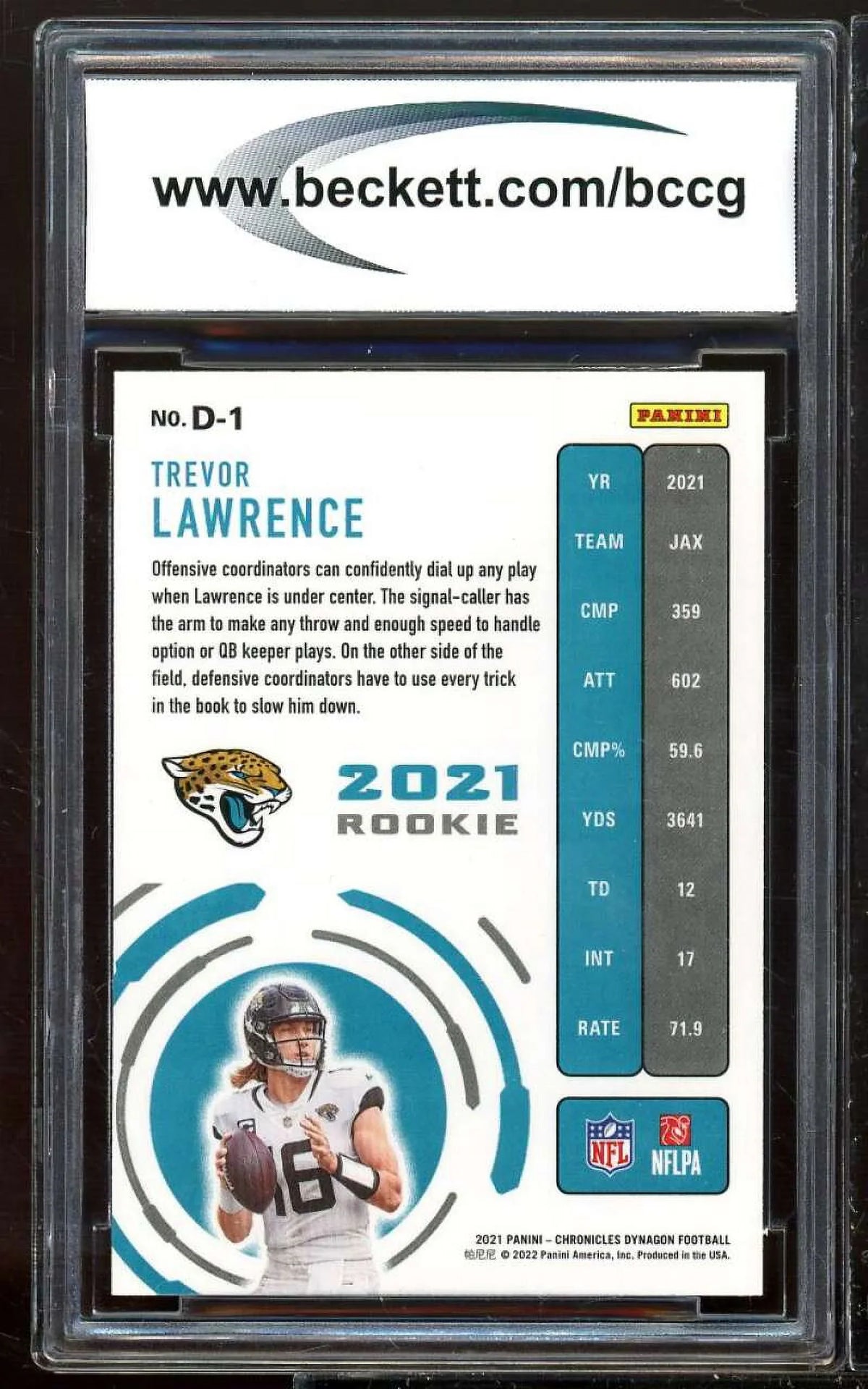 2021 Panini Chronicles Dynagon Rookies #1 Trevor Lawrence Card  10 Mint+