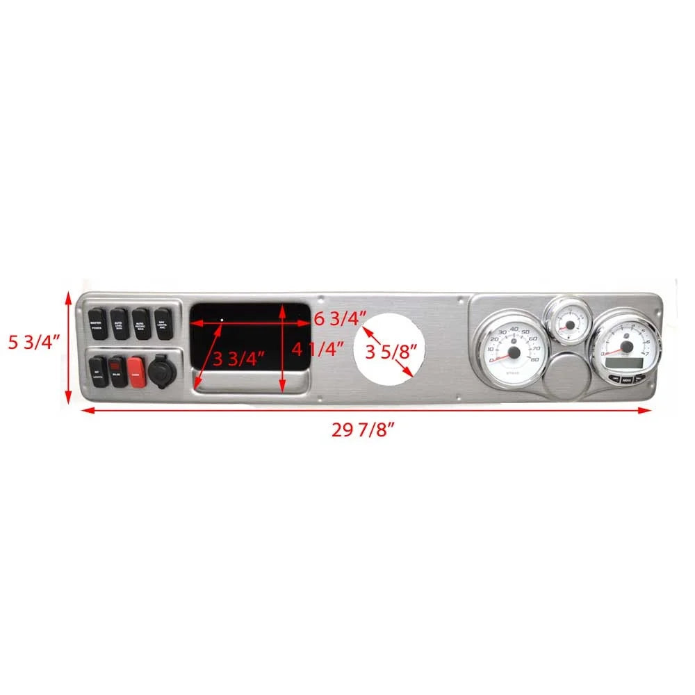 Lund Boat Gauge Panel 2249305 | Mercury Smartcraft 29 7/8 x 5 3/4 Inch