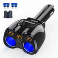 ?Upgraded? ette Lighter Splitter,  180W 2-Socket ette Lighter Adapter with Dual QC3.0 and 20W   C Car Charger Splitter for /Dash Cam/Laptop/iPad/iPhone 13 Pro Max/13/12/11