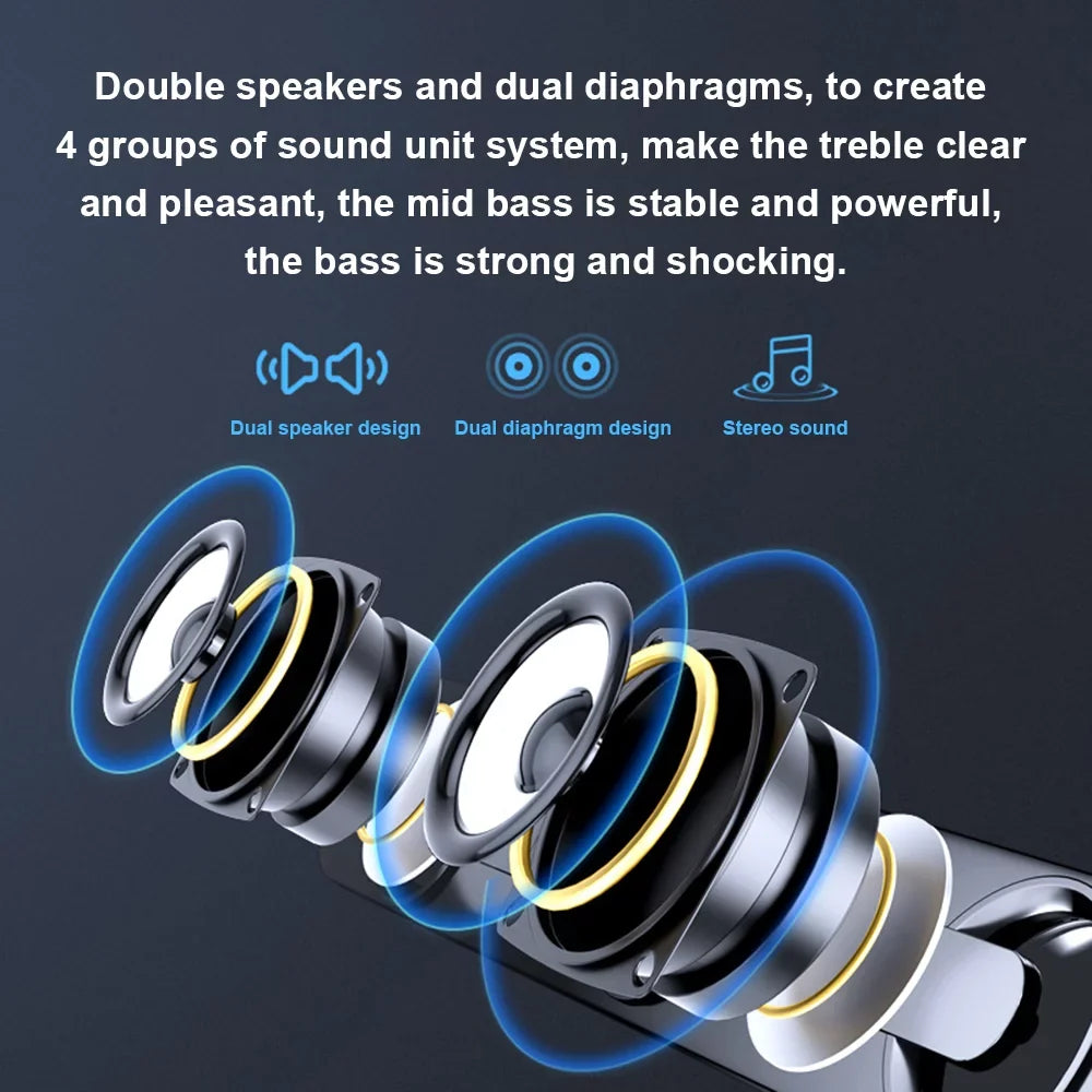 Carevas V-111 Computer Speaker  Wired Powerful Bar Stereo Subwoofer Bass Speaker Surround Sound Box for  Laptop Phone Tablet MP3 MP4