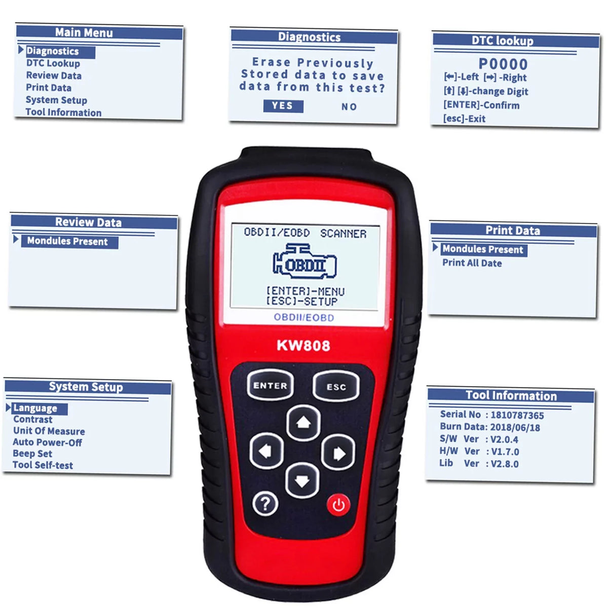 walmeck  /  Cars Code Reader and Auto Detection Decoder KW808