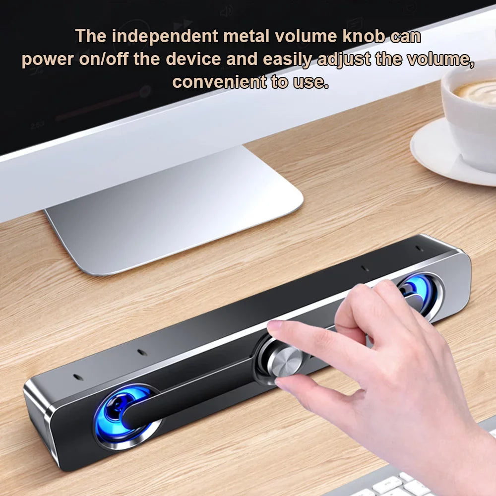 Carevas V-111 Computer Speaker  Wired Powerful Bar Stereo Subwoofer Bass Speaker Surround Sound Box for  Laptop Phone Tablet MP3 MP4