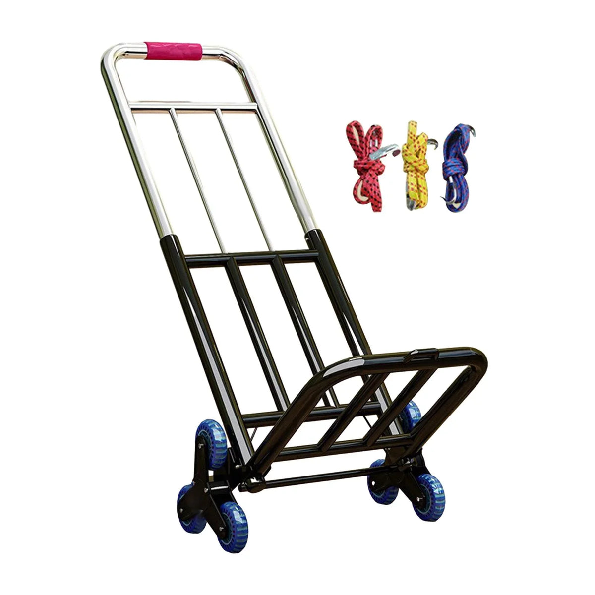 Foldable Hand Trolley Adjustable Handle Portable Adjustable Luggage Handcart for 28mm Diameter