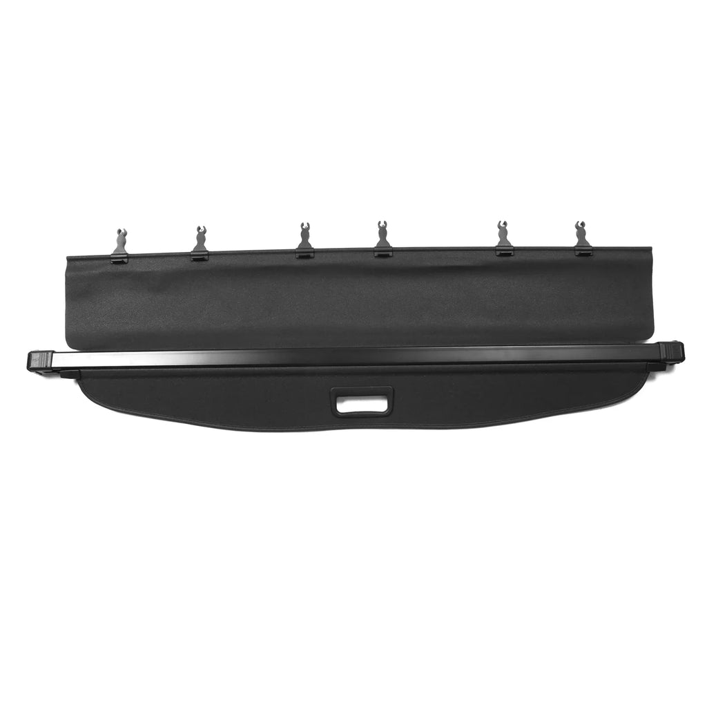 Ikon Motorsports Cargo Cover Compatible With 2014-2018 Subaru Forester (Only Fit Automatic Rear Gate)  & Aluminum Rod Black Security Rear Trunk Cover Security Retractable Shield