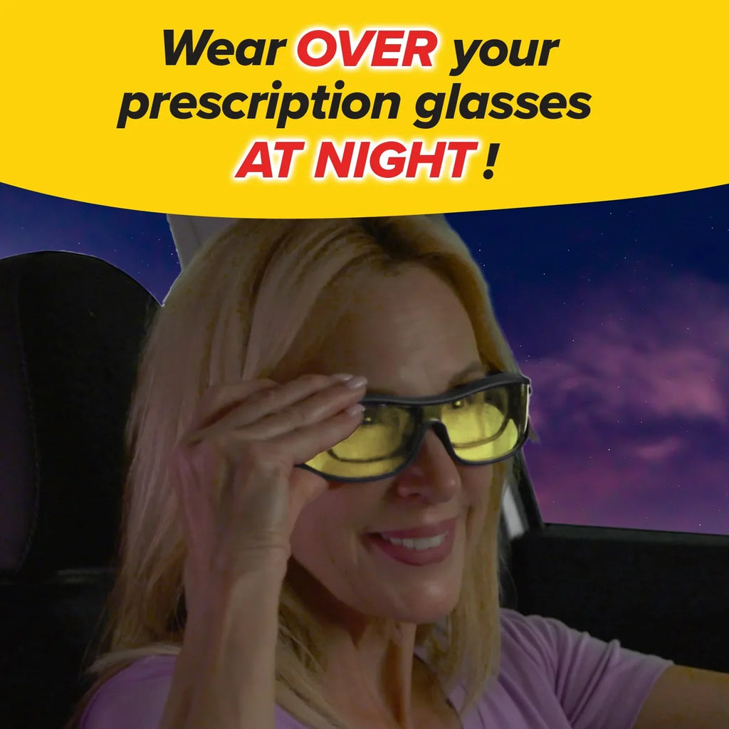 BattleVision Night Vision Wraparounds Green Night Driving Glasses, ---