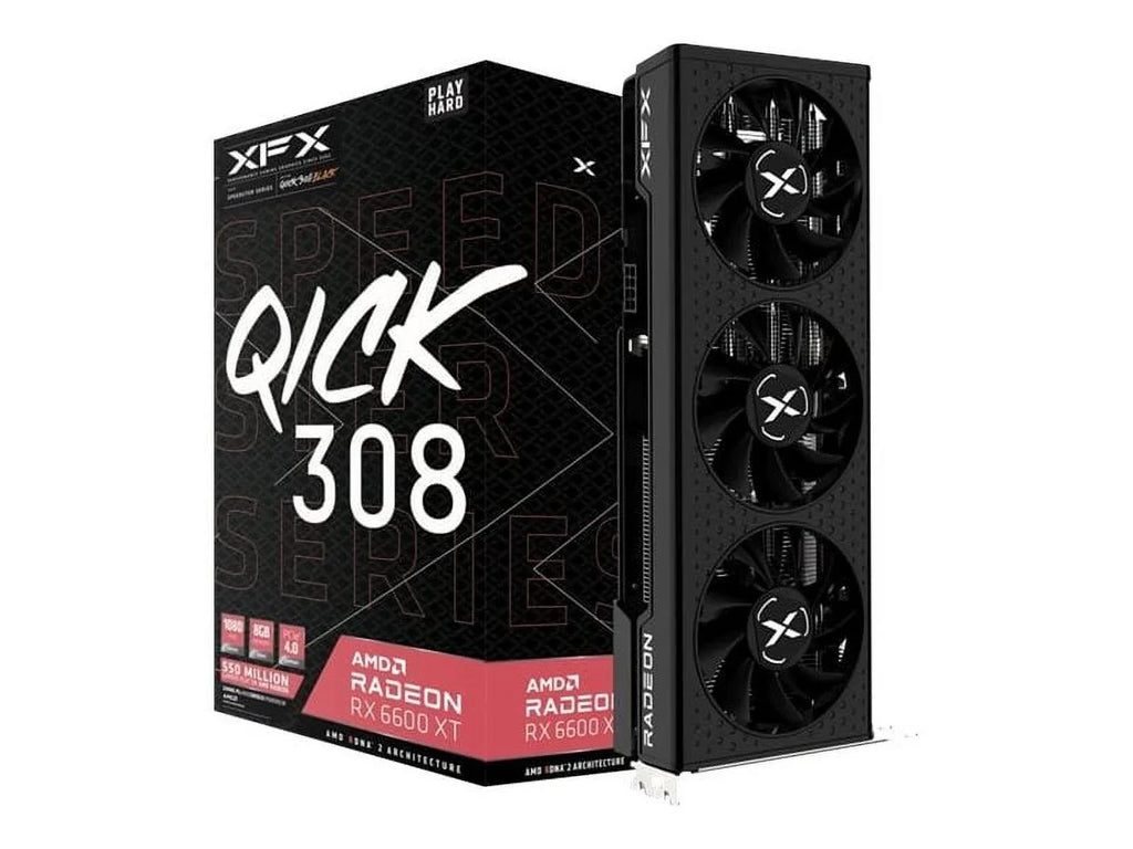 Speedster QICK308 Radeon  6600  - Graphics card - Radeon  6600  - 8  GDDR6 - PCIe 4.0 x8 - , 3 x DisplayPort - black