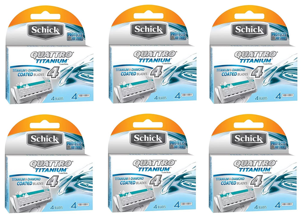 Schick Quattro Titanium Refill Cartridges - 24 Count + Schick Slim Twin  for Dry Skin