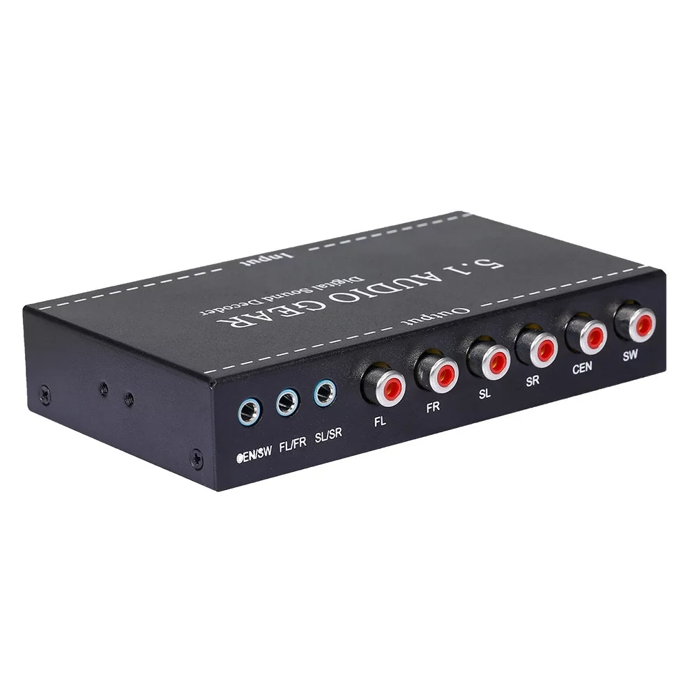 moobody -A6L 5.1 Audio Gear Digital Sound Decoder Audio Converter 3.5mm Audio Output Replacement for Dolby Digital -3 Plug