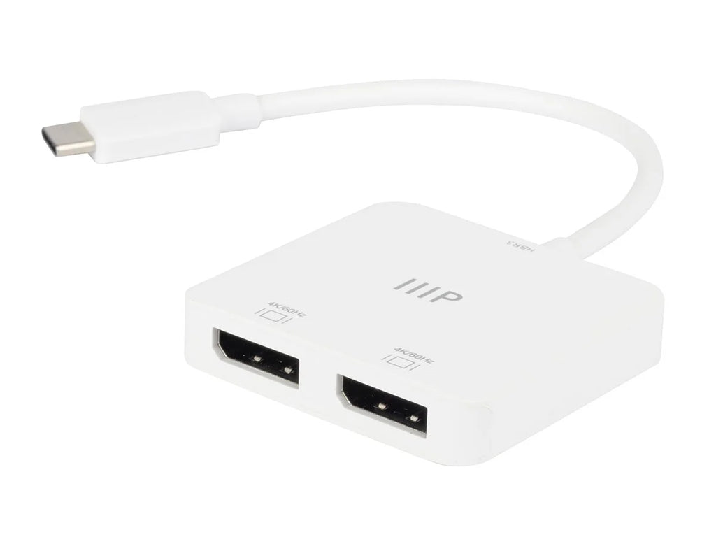 Monoprice -C to Dual 4K DisplayPort Adapter (Dual 4K@60Hz) Compatible with Thunderbolt 3 Devices with Windows and MacOS