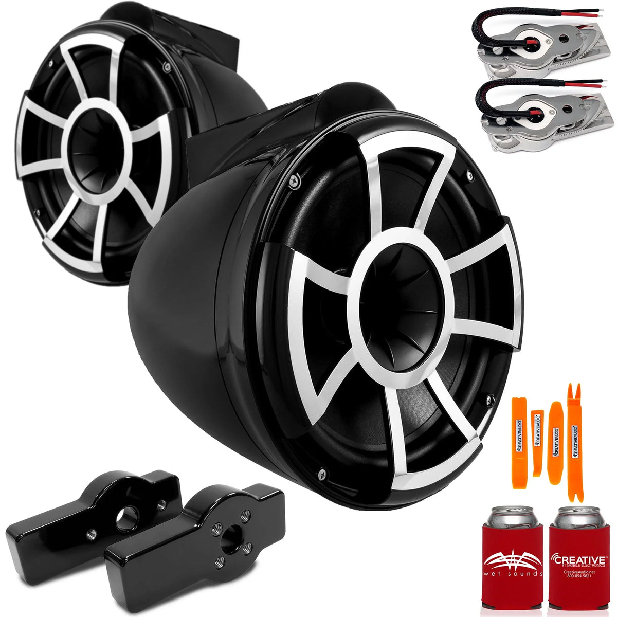 Wet Sounds for   - REV10 10" Black Swivel Mount Tower Speakers &   Tower Adapters