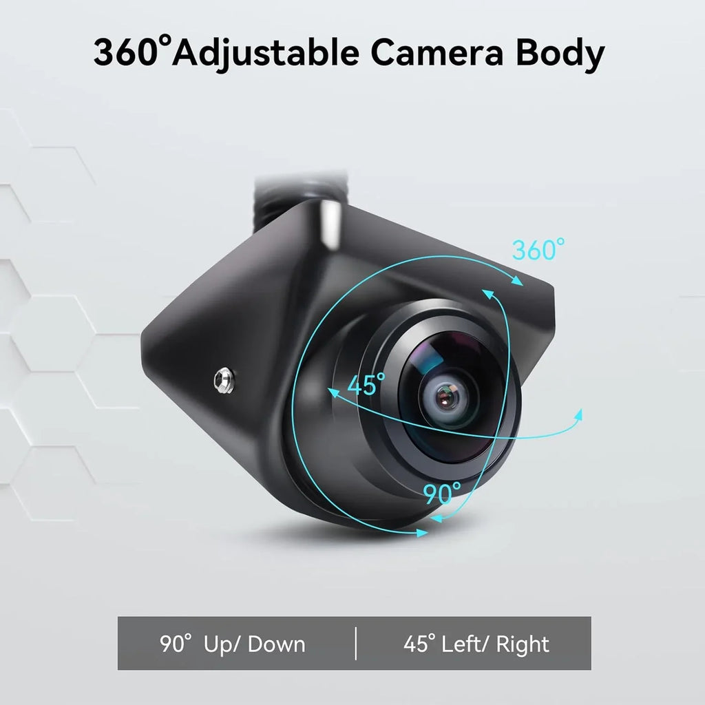 eRapta Backup Camera 360°Rotatable Night Vision Waterproof  Rear/Front/Side View Camera for Pickup Truck Car  Minivan and Sedans