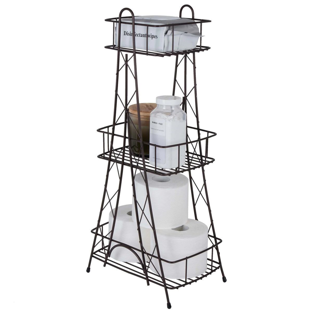 Paris Ville Des Lumieres Collection Eiffel Tower 3 Tier Spa Tower, 11"x 7"x 24.8" H