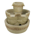 Northlight 18.25" Prelit  Three Tier Floral Bowl Garden Water Fountain Outdoor Decoration - Brown