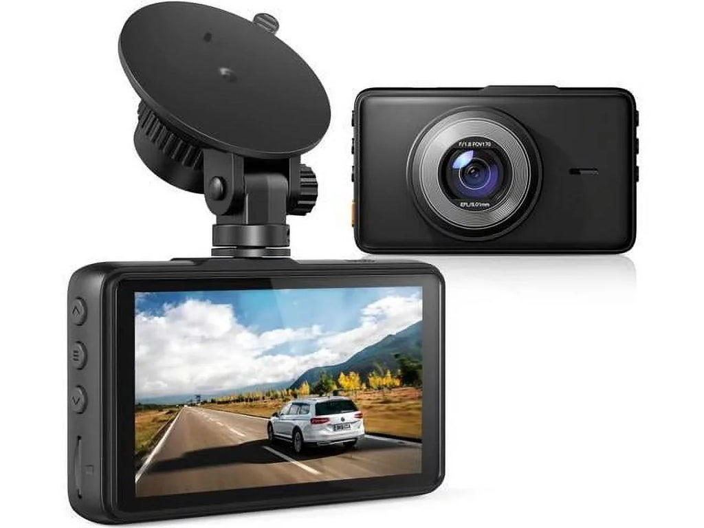 Dash Cam 1080P Full , 2 Mounting Options, On-Dashboard Camera Video Recorder Dashcam for Cars with 3"  Display, Night Vision, , Motion Detection, Parking Mode, G-Sensor, 170° Wide Angle