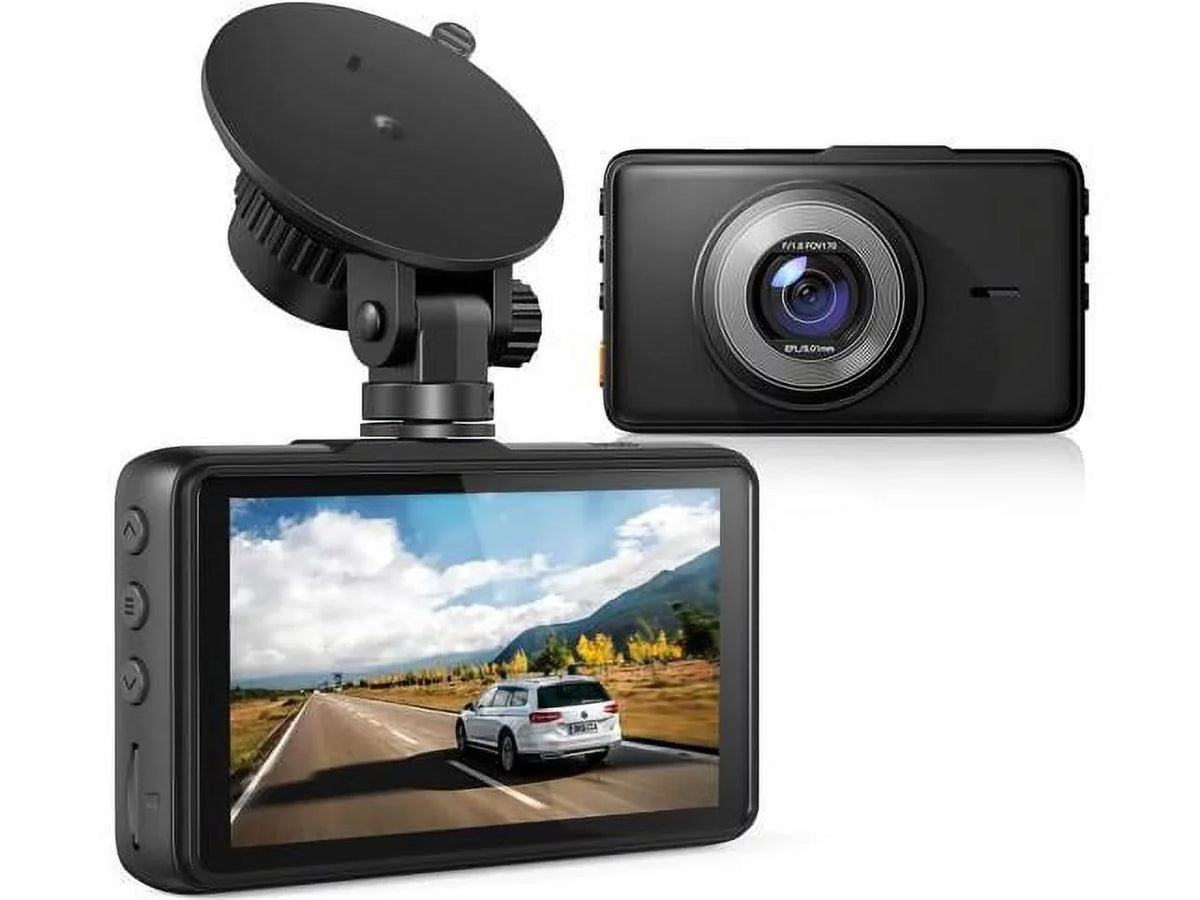 Dash Cam 1080P Full , 2 Mounting Options, On-Dashboard Camera Video Recorder Dashcam for Cars with 3"  Display, Night Vision, , Motion Detection, Parking Mode, G-Sensor, 170° Wide Angle
