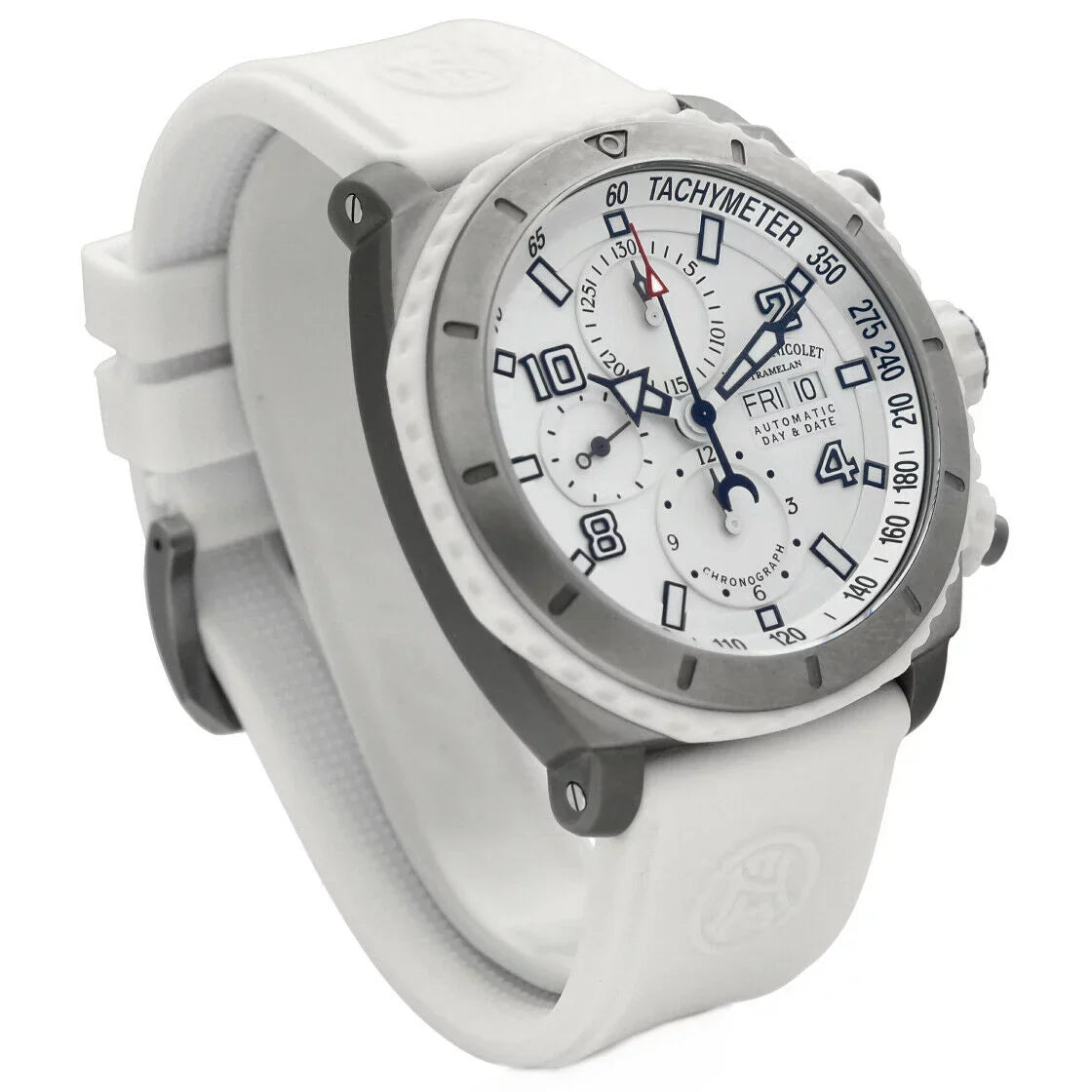 Armand Nicolet T616B--9610B Stainless Steel Ivory Rubber Automatic Men's Watch