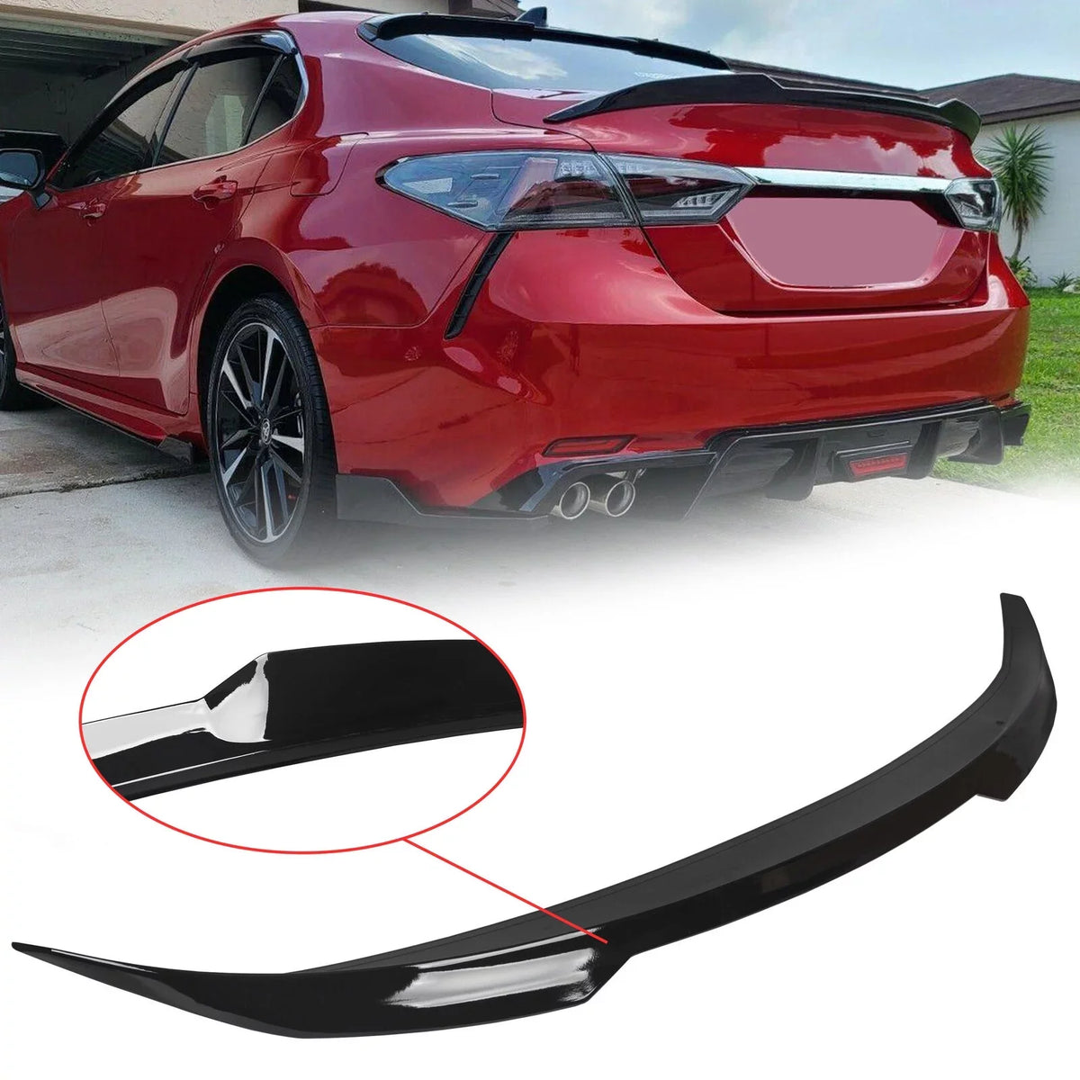 Kojem Rear Trunk Spoiler Lid Wing for 2018-2021 Toyota Camry     M4 Style 19 20 Glossy Black