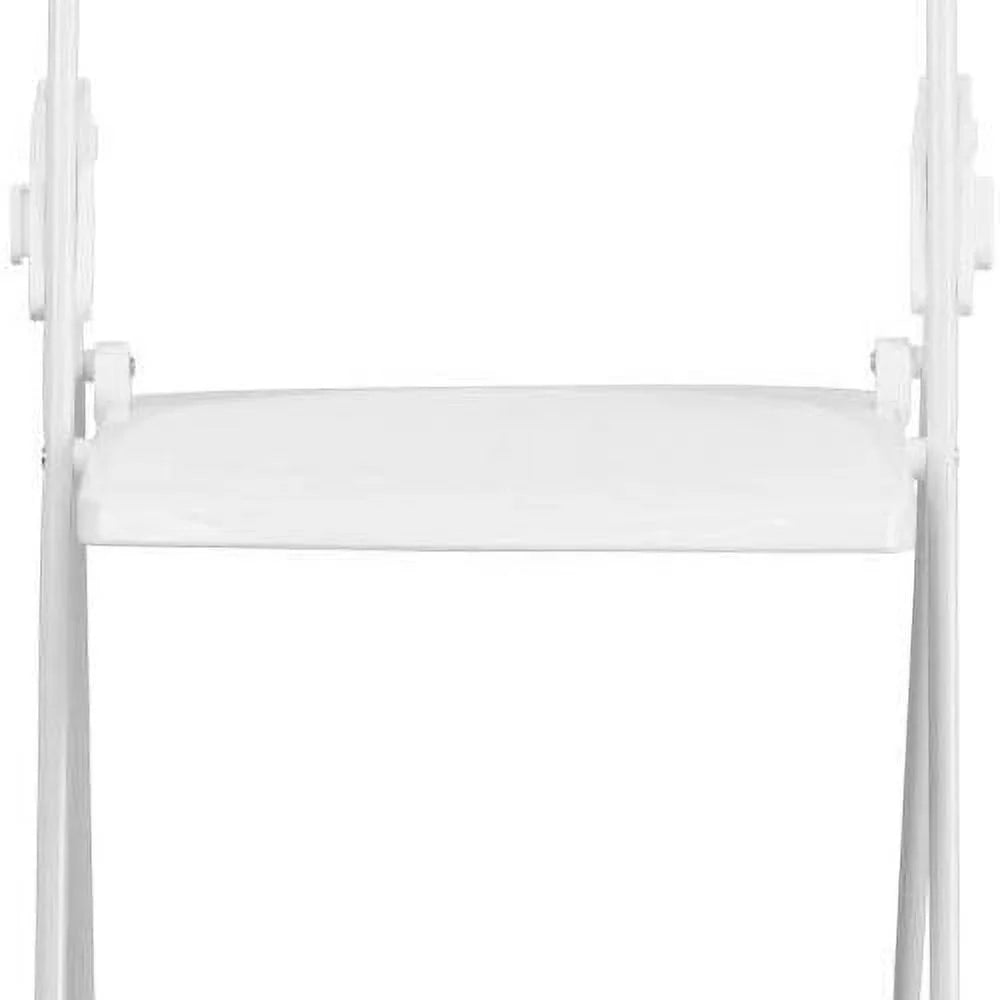 2 Pack  Series 500 Lb. Capacity Heavy Duty White Plastic Folding Chair With Built-In Ganging Brackets