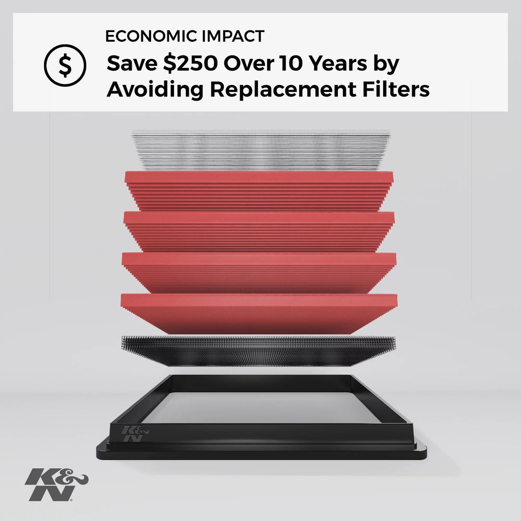 K&N Engine Air Filter: High Performance, Premium, Washable, Replacement Filter: 2013-2019 Chevy/Cadillac V6 (Impala, ), 33-2483