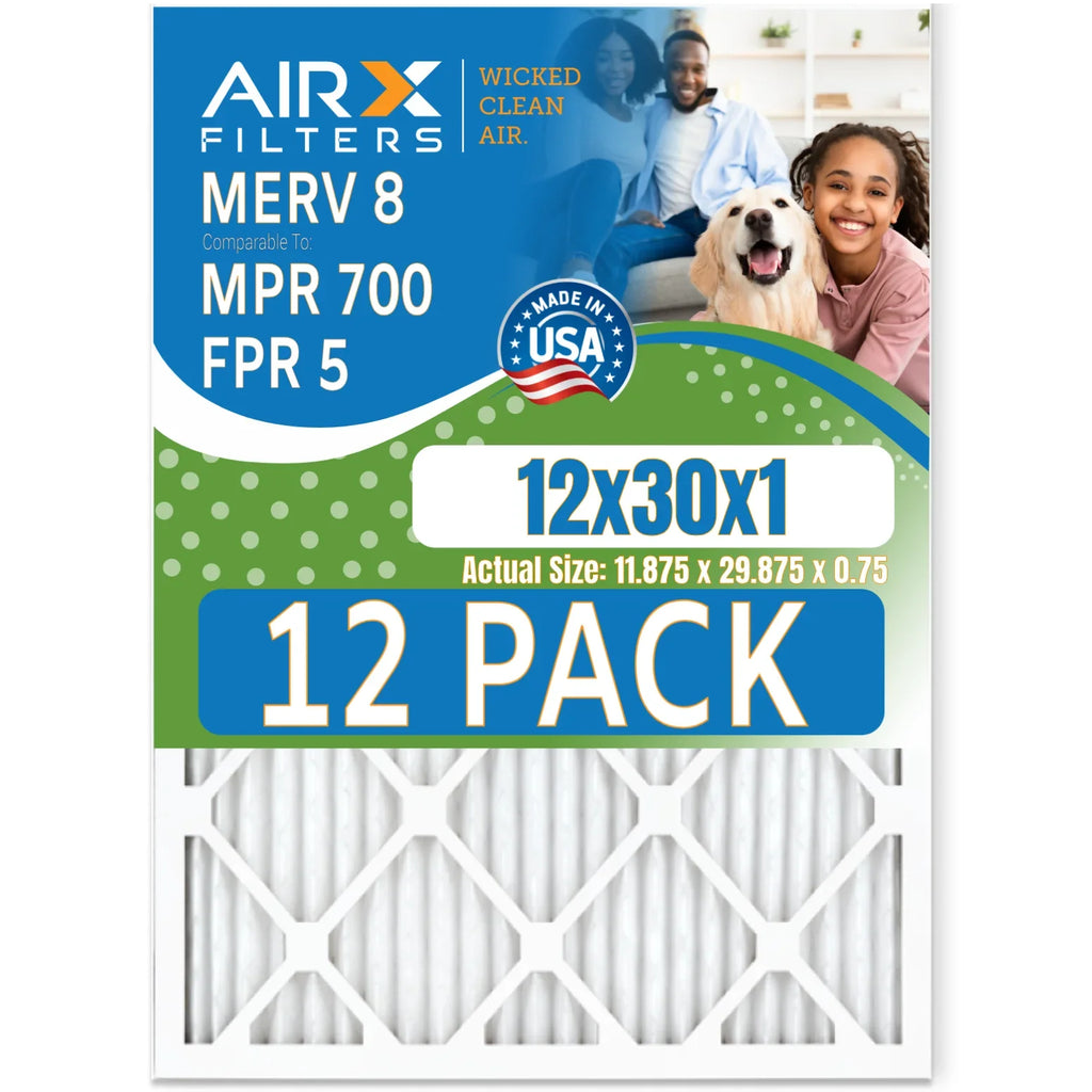 12x30x1 Air Filter  8 Rating, 12 Pack of Furnace Filters Comparable to  700 &  5 - Made in  by     .