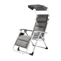 Adjustable Reclining Lounge Chair with Canopy and Cup Holder