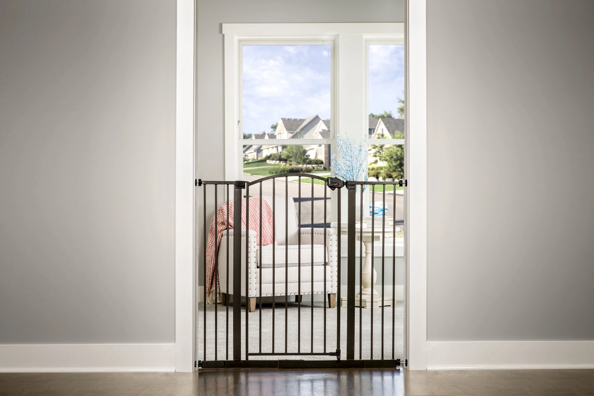 Regalo Extra Tall Bronze Arched Décor Baby Safety Gate, Age Group 6 to 24 Months, Baby Gate