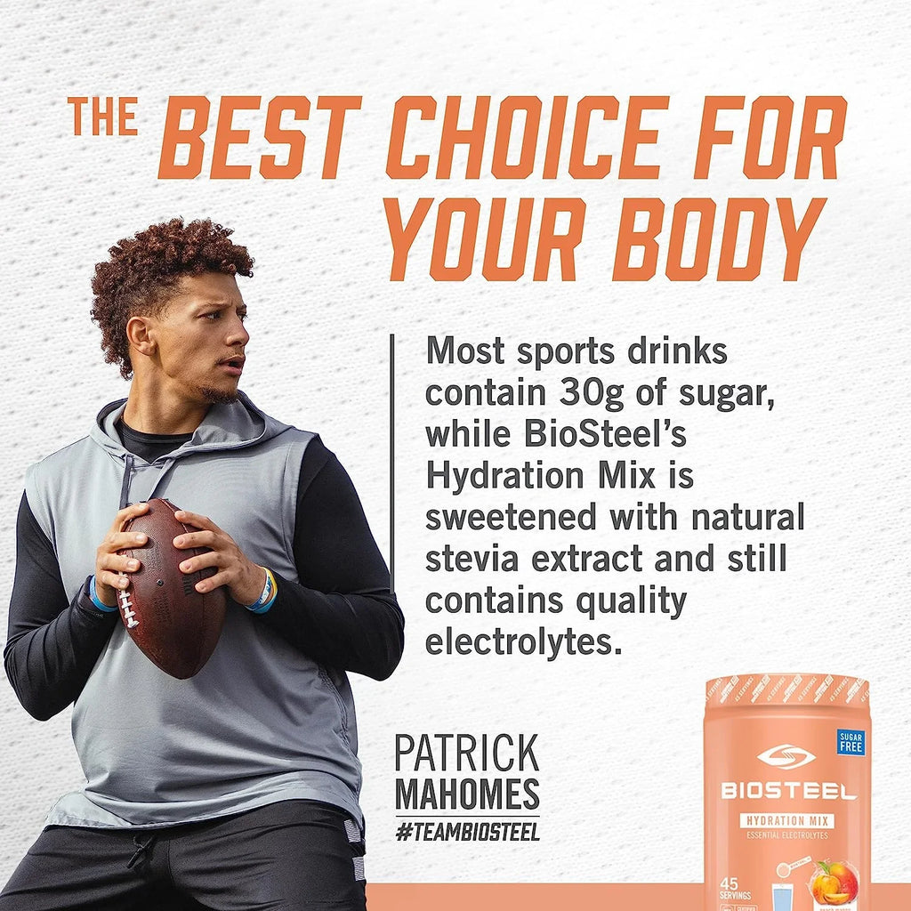 BioSteel Zero Sugar Hydration Mix, Great Tasting Hydration with 5 Essential Electrolytes, Peach Mango Flavor, 45 Servings per Tub