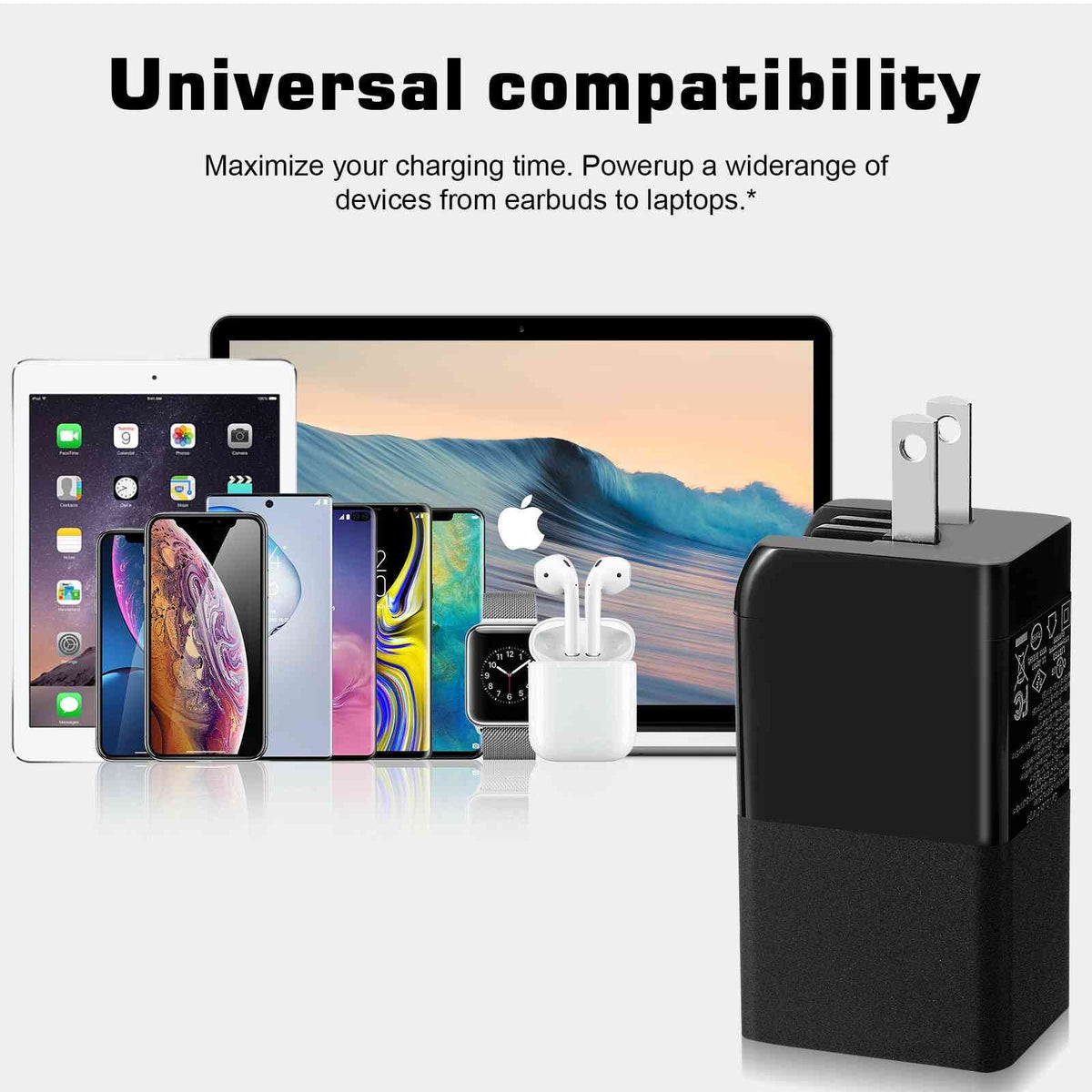 UrbanX 65W Fast Travel Charger with 3 Ports  & Dual -C High-Speed Charging Compatible with Doogee S86/S88 Plus/S96 Pro/S58 Pro/S59, iPhone, Samsung Galaxy, Google Pixel, MacBook, Steam Deck