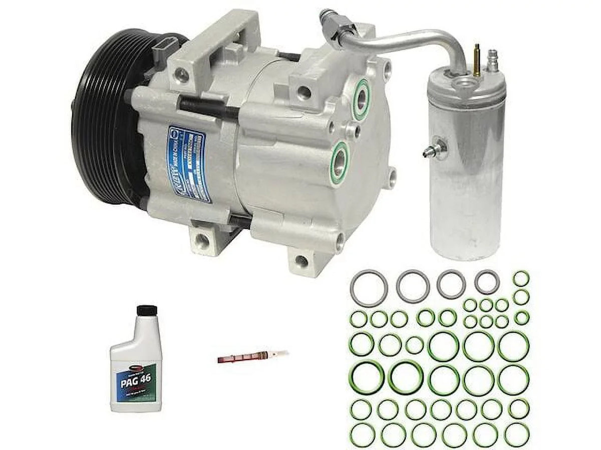 A/C Compressor Kit - Compatible with 1999 - 2003 Ford F-250 Super Duty 7.3L V8  F Mechanical Turbo Diesel (with Fixed Orifice) 2000 2001 2002