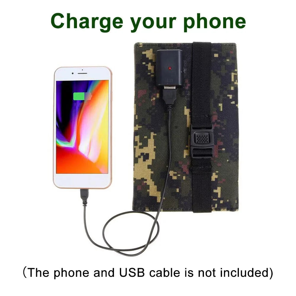 80W  Solar Panel Folding Power Bank Outdoor Camping Hiking Phone Charger