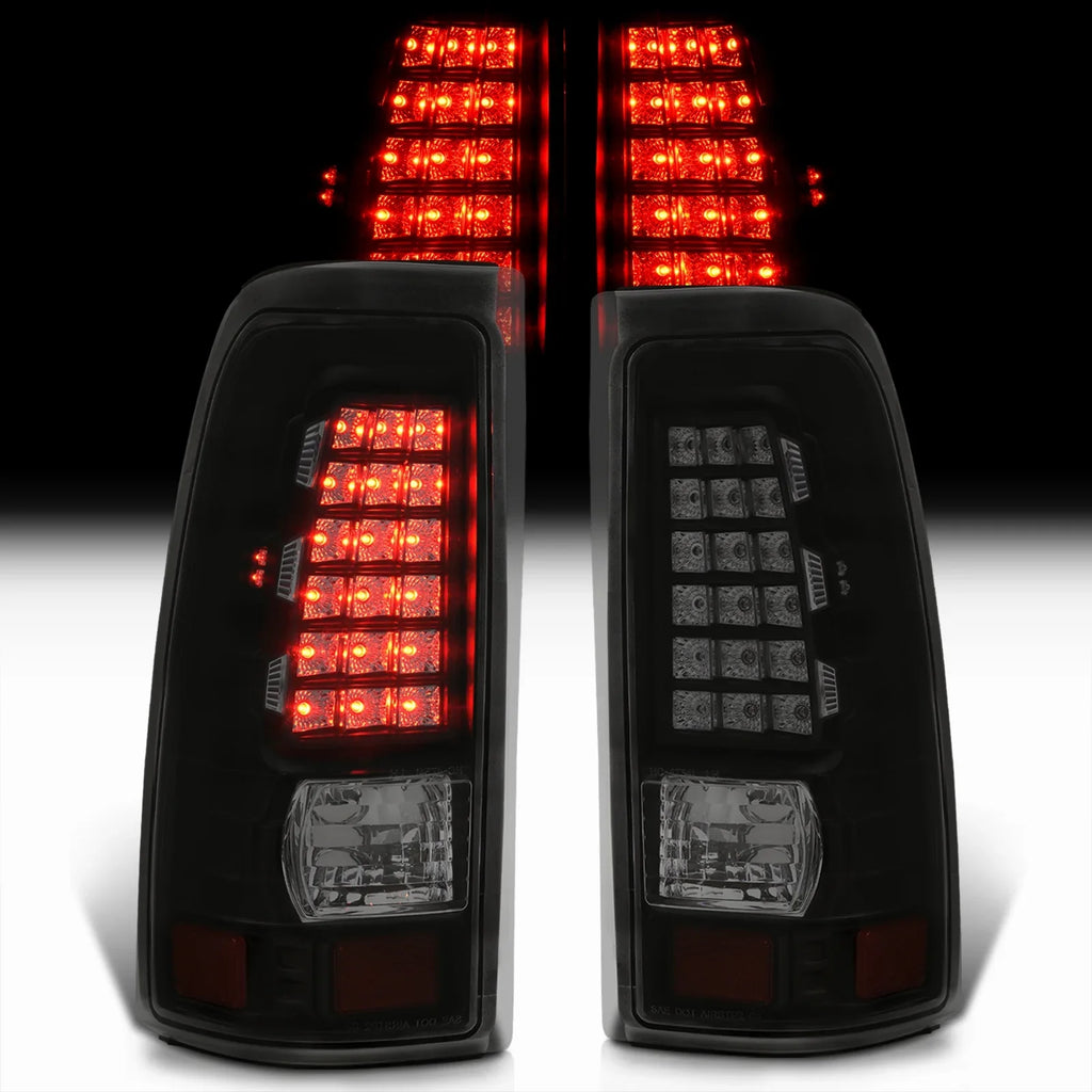 Distributors Smoked Lens Black Housing  Tail Lights Brake Stop Signal Driving Lamps Pair Compatible/Replacement For Chevy Silverado  Sierra Fleetside 1999 2000 2001 2002 2003 2004 2005 2006