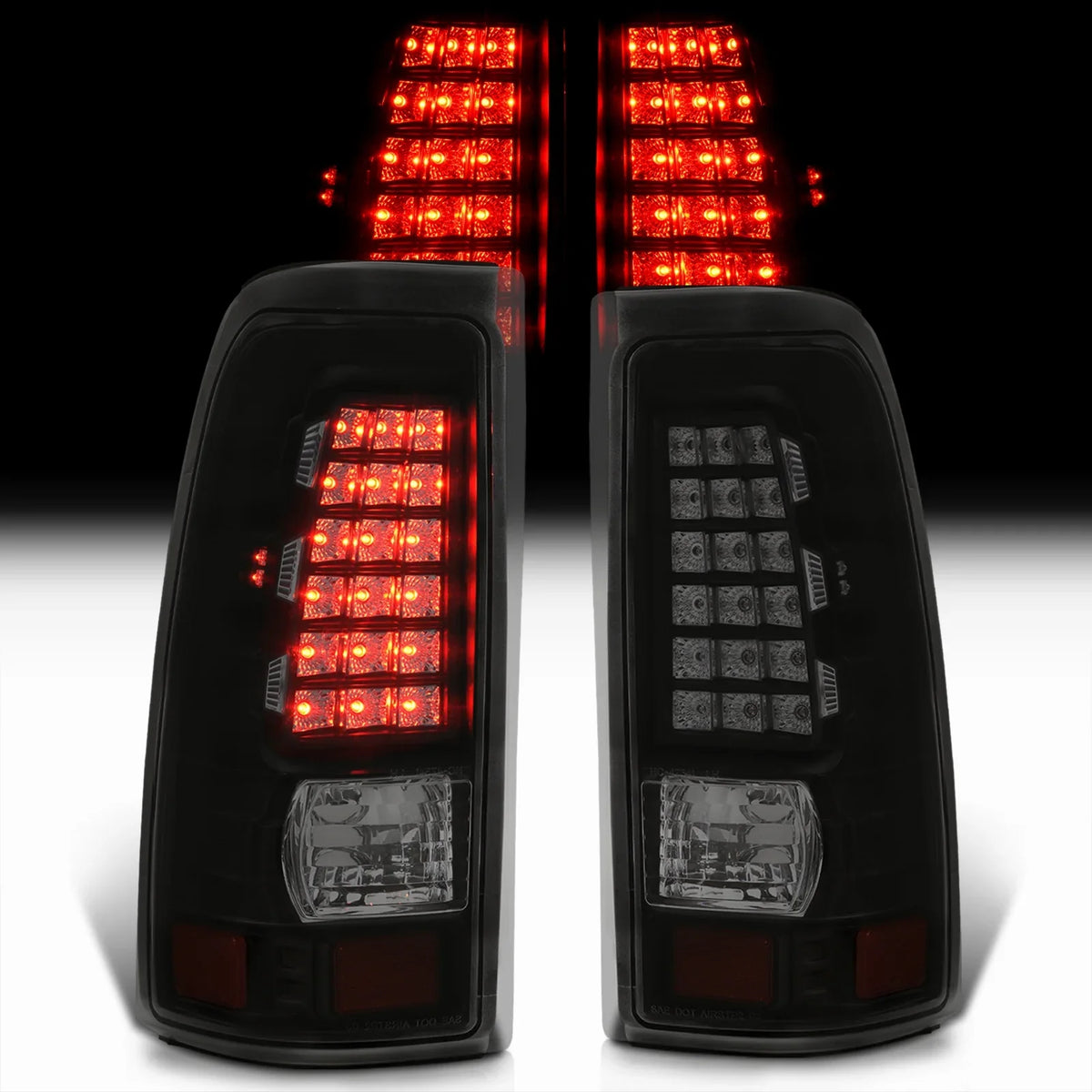Distributors Smoked Lens Black Housing  Tail Lights Brake Stop Signal Driving Lamps Pair Compatible/Replacement For Chevy Silverado  Sierra Fleetside 1999 2000 2001 2002 2003 2004 2005 2006