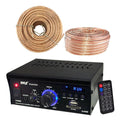 Pyle PCAU25A Amplifier Receiver with / Readers   Inputs &  Display, Enrock Audio 18  Gauge 100 Feet Speaker Wire Cable