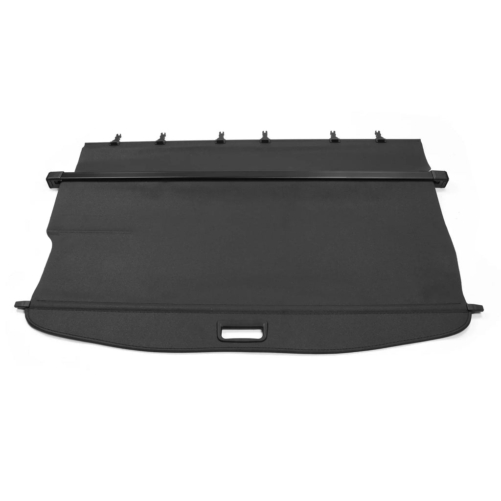 Ikon Motorsports Cargo Cover Compatible With 2014-2018 Subaru Forester (Only Fit Automatic Rear Gate)  & Aluminum Rod Black Security Rear Trunk Cover Security Retractable Shield
