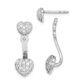 Primal Silver Sterling Silver Rhodium-plated  Heart Post Earrings with Jacket