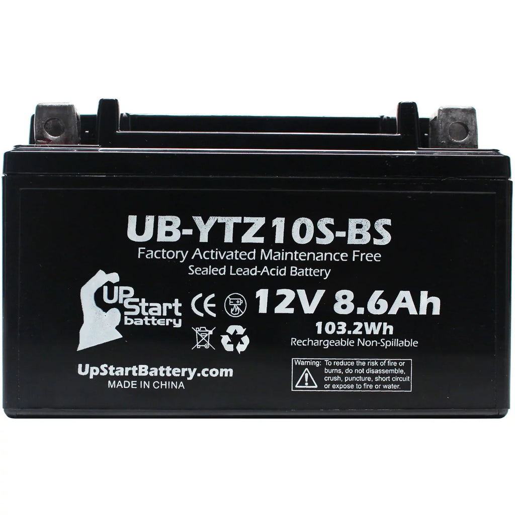2-Pack UpStart Battery Replacement 2011 Yamaha -R1 1000CC Factory Activated, Maintenance Free, Motorcycle Battery - 12V, 8.6Ah, -YTZ10S-