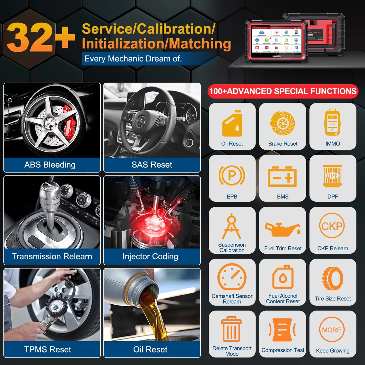 X431   Automotive Diagnostic Scan Tool, All Systems Bi-Directional Auto Car Scanner with 32+ Services,  Coding,  ,  Autoauth, 2 Years Free Update